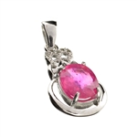 2.84CT Ruby And Topaz Sterling Silver Pendant