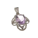 2.50CT Purple Amethyst And White Sapphire Sterling Silver Pendant