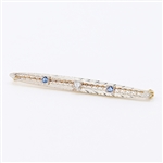 14K Yellow Gold 0.07CT Diamond and Crystal Brooch -PNR-