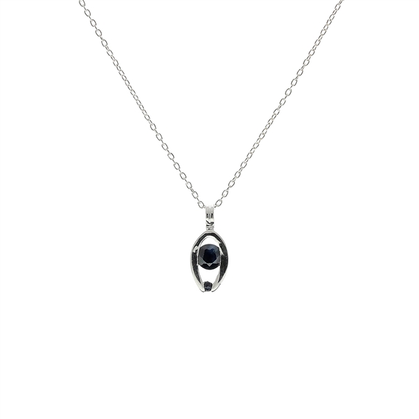 Sapphire Sterling Silver Pendant 