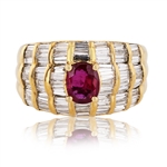 App: $9,590 0.82ct Ruby and 1.80ctw Diamond 18K Yellow Gold Ring (Vault_R46) 