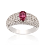 App: $10,765 1.03ct UNHEATED Ruby and 1.47ctw Diamond 14K White Gold Ring (Vault_R46) 