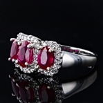 App: $8,800 2.13ctw Ruby and 0.41ctw Diamond 14K White Gold Ring (Vault_R46) 