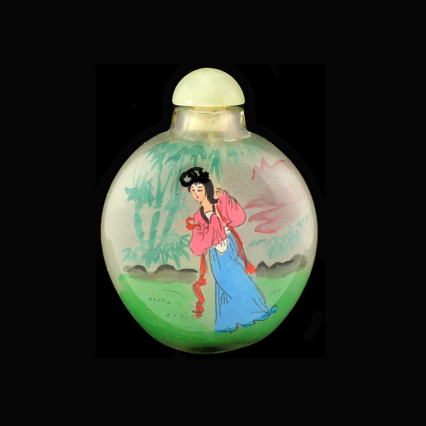 Outstanding Chinese Reverse Painted Perfume Bottle Classic Piece!