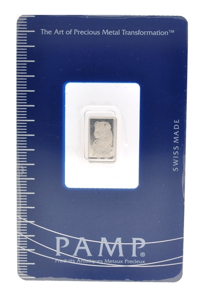 1 Gram PAMP Swiss Assay Certificate Platinum Bar