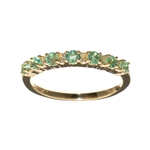 14KT. Gold, 0.59CT Emerald and Round Brilliant Cut Diamond Ring