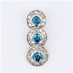 18K White Gold 0.45CT Blue Diamond and Diamond Estate Pendant -PNR-