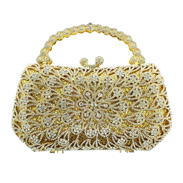 Swarovski Crystal Star of the Show Gold Christal Couture Designer Handbag!