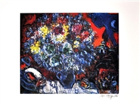 MARC CHAGALL Bouquet de Fleurs et Amants Print, 24" x 31"