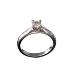 14KT. White Gold, 0.40CT Round Cut Diamond Ring