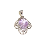 2.50CT Purple Amethyst And White Sapphire Sterling Silver Pendant