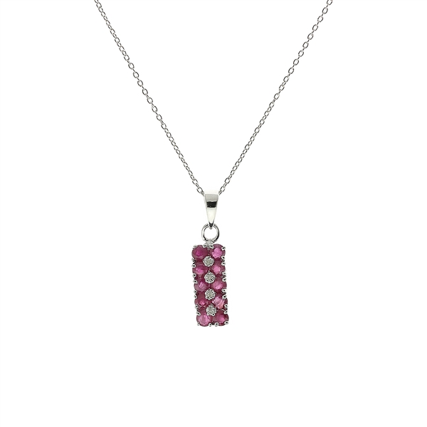 Ruby Sterling Silver Pendant 