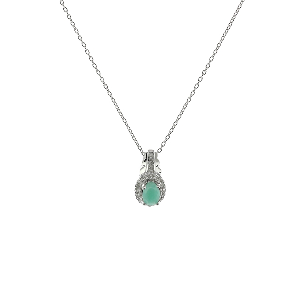 Emerald Sterling Silver Pendant 