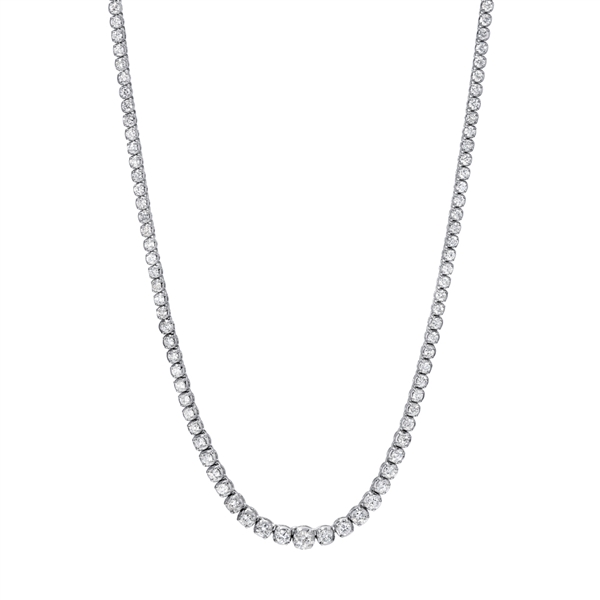 14KT White Gold, Custom Made 7.50CT Round Brilliant Cut Diamond Necklace(VGN A-49) 