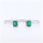 App: $15,483 3.54ctw Emerald and 0.79ctw Diamond 18K White Gold Bracelet (Vault_R46) 