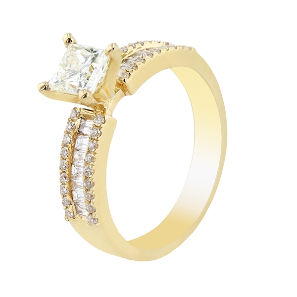 App: $7,075 0.86ct VS1 CLARITY CENTER Diamond 18K Yellow Gold Ring (1.33ctw Diamonds) EGL USA CERTIFIED (Vault_R46) 