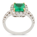 App: $5,090 1.30ct Emerald and 0.72ctw Diamond 18K White Gold Ring (Vault_R46) 