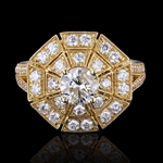 App: $6,950 0.71ct CENTER Diamond 18K Yellow Gold Ring (1.48ctw Diamonds) (Vault_R46) 