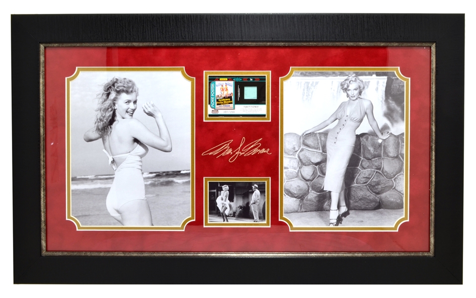 Marilyn Monroe Plate Signed with Original Clothing Framed Art 16H x 27W