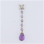 14KT White Gold Amethyst/Tanzanite and Diamond Pendant -PNR-