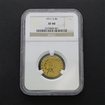 1911-S $5.00 U.S. Indian Head Gold Coin (DF)