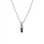 0.45CT Tanzanite And Topaz Sterling Silver Pendant W Chain