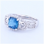 App: $4,673 1.61ct Aquamarine and 1.15ctw Diamond 14K White Gold Ring (Vault_R47) 