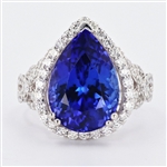 App: $31,862 8.71ct Tanzanite and 1.10ctw Diamond Platinum Ring (Vault_R47) 