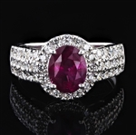 App: $7,600 2.14ct Purple Sapphire and 0.71ctw Diamond Platinum Ring (Vault_R47) 