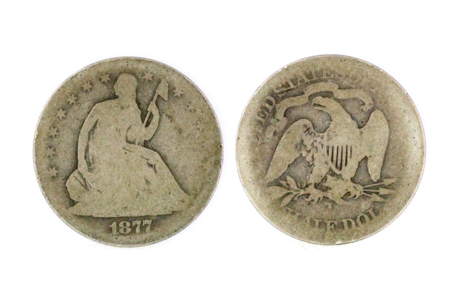 1877 U.S. Seated Liberty Half Dollar Coin