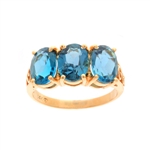 14KT Yellow Gold 4.32CT Blue Topaz Ring Fashionable Piece! -PNR-