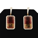 App: $26,390 45.08ctw Tourmaline and 2.61ctw Diamond 14K Yellow Gold Earrings (Vault_RR01) 