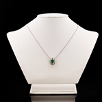 App: $10,390 1.18ct Emerald and 0.93ctw Diamond 18K White Gold Pendant (Vault_RR01) 