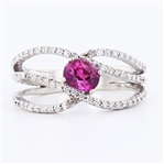 App: $4,650 0.78ct Pink Sapphire and 0.42ctw Diamond 14K White Gold Ring (Vault_RR01) 