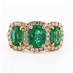 2.60ctw Emerald and 0.58ctw Diamond 14K Yellow Gold Ring (Vault_RR01) 