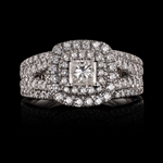 App: $9,245 0.46ct SI3 CLARITY F COLOR CENTER Diamond Platinum Ring (1.53ctw Diamonds) EGL CERTIFIED (Vault_R47) 