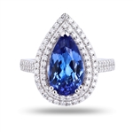 App: $12,894 3.56ct Tanzanite and 0.70ctw Diamond 18K White Gold Ring (Vault_R47) 