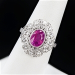 App: $32,640 3.05ct UNHEATED Pink Sapphire and 0.89ctw Diamond Platinum Ring (GIA CERTIFIED) (Vault_R47) 