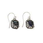 Dark Topaz And Sterling Silver Earrings