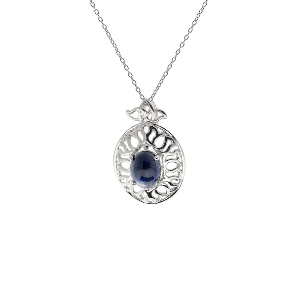 Sapphire Sterling Silver Pendant 