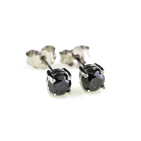 0.66 Carat Brand New Limited Quantity Custom Made Black Diamond Earrings! 