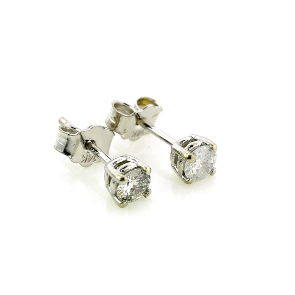 0.33 Carat No Reserve Auction Opportunity! Diamond Earrings in 14KT White Gold! 