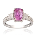 App: $3,550 2.31ct Pink Sapphire and 0.46ctw Diamond 14K White Gold Ring (Vault_R47) 