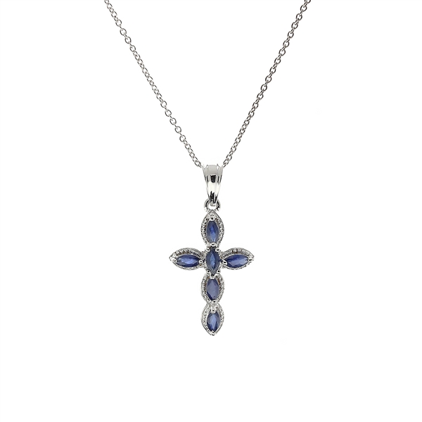 Sapphire Sterling Silver Pendant 