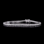 High End 18KT White Gold Custom Made 4.03CT Round Brilliant Cut Diamond Tennis Bracelet! (VGN A-34) 