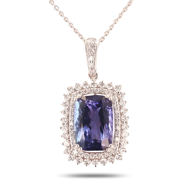 App: $28,793 9.18ct Tanzanite and 1.33ctw Diamond Platinum Pendant/Necklace (Vault_R47) 