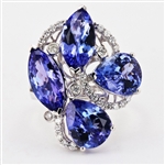 App: $18,356 8.99ctw Tanzanite and 0.31ctw Diamond 18K White Gold Ring (Vault_R47) 