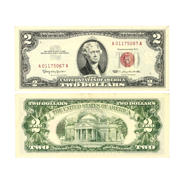 1953 $2.00 U.S. Red Seal Series Bill