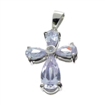 Designer Sebastian, French Cubic Zironia And Sterling Silver Cross Pendant