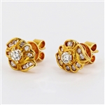 14K Yellow Gold 0.50CT Diamond Earrings -PNR-